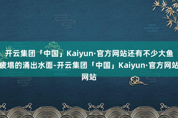 开云集团「中国」Kaiyun·官方网站还有不少大鱼疲塌的涌出水面-开云集团「中国」Kaiyun·官方网站