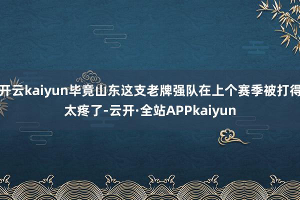 开云kaiyun毕竟山东这支老牌强队在上个赛季被打得太疼了-云开·全站APPkaiyun