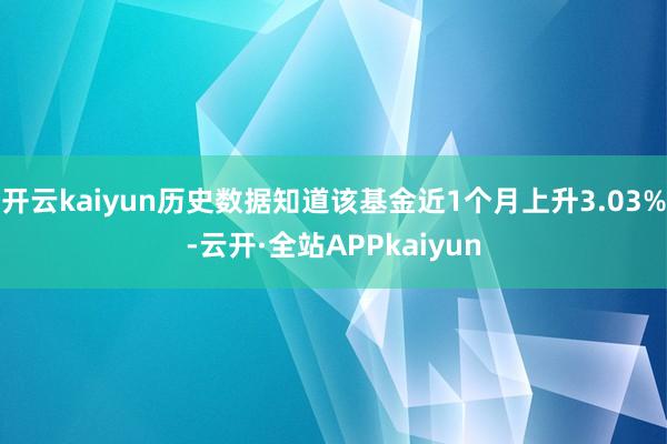开云kaiyun历史数据知道该基金近1个月上升3.03%-云开·全站APPkaiyun