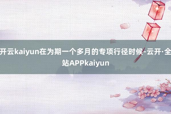 开云kaiyun在为期一个多月的专项行径时候-云开·全站APPkaiyun