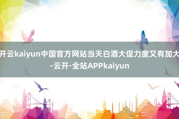开云kaiyun中国官方网站当天白酒大促力度又有加大-云开·全站APPkaiyun