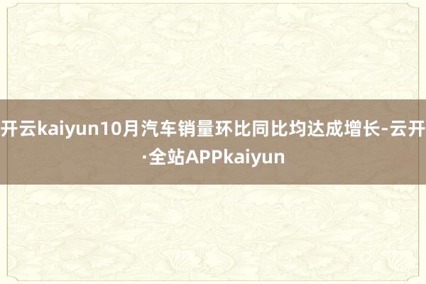 开云kaiyun10月汽车销量环比同比均达成增长-云开·全站APPkaiyun